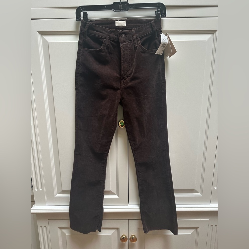 Mother Hustler Fray Corduroy Jeans 25